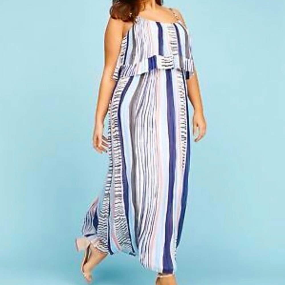 Lane Bryant Multicolor Striped Maxi Dress